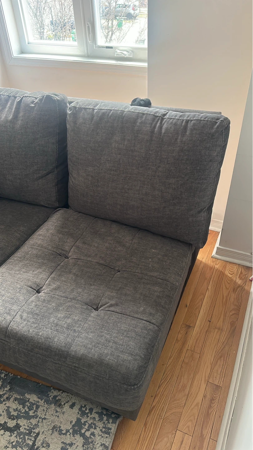 ASHLEY 3 seater Dark Grey Sectional Sofa - photo 2