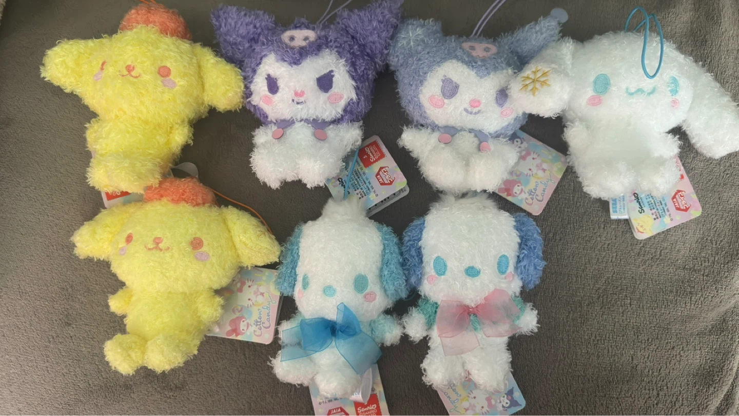 Cotton candy sanrio plushies