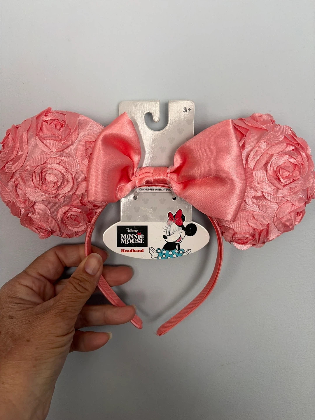 Disney Minnie Mouse Headband Pink Roses Bow