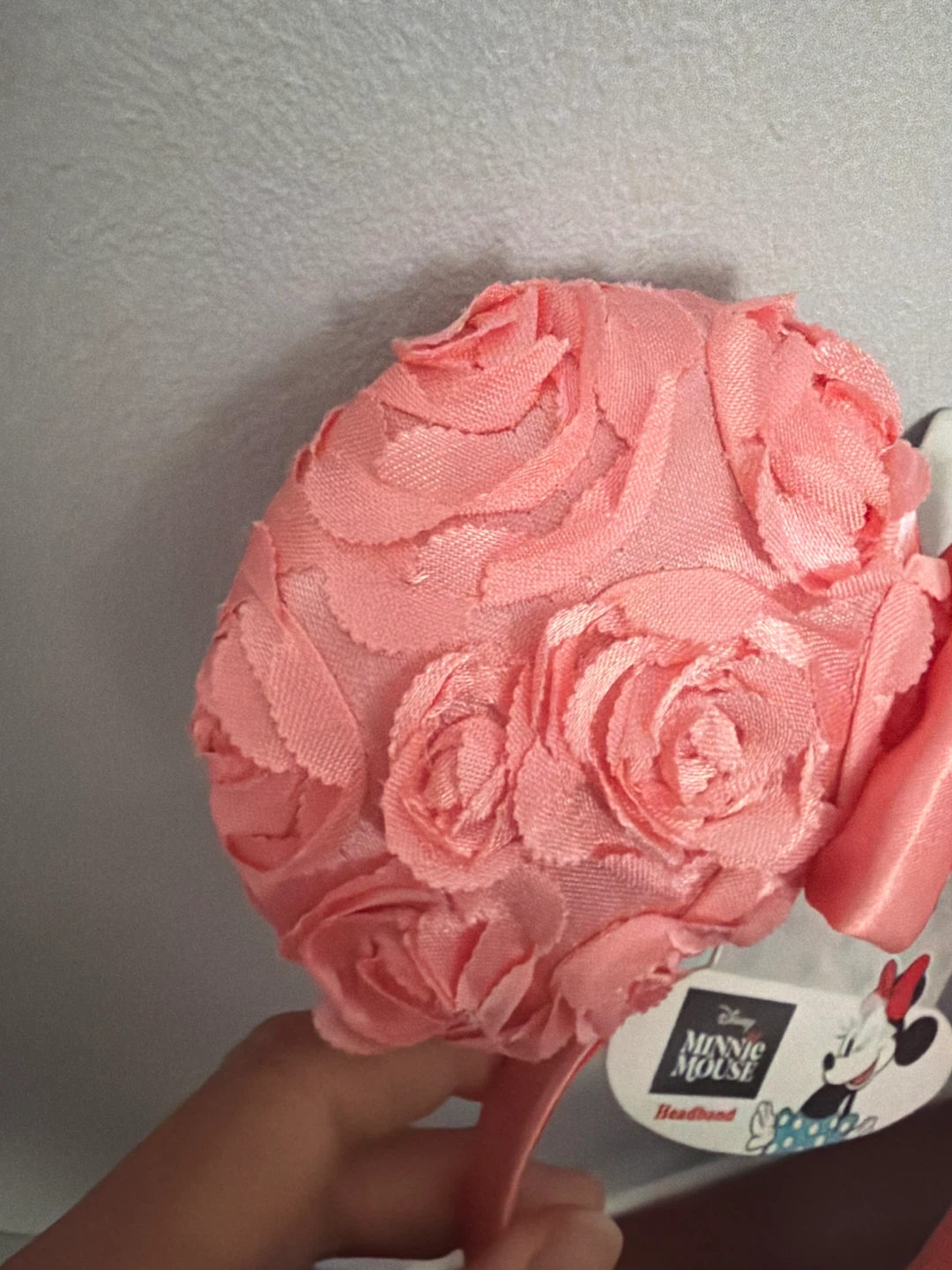 Disney Minnie Mouse Headband Pink Roses Bow - photo 3