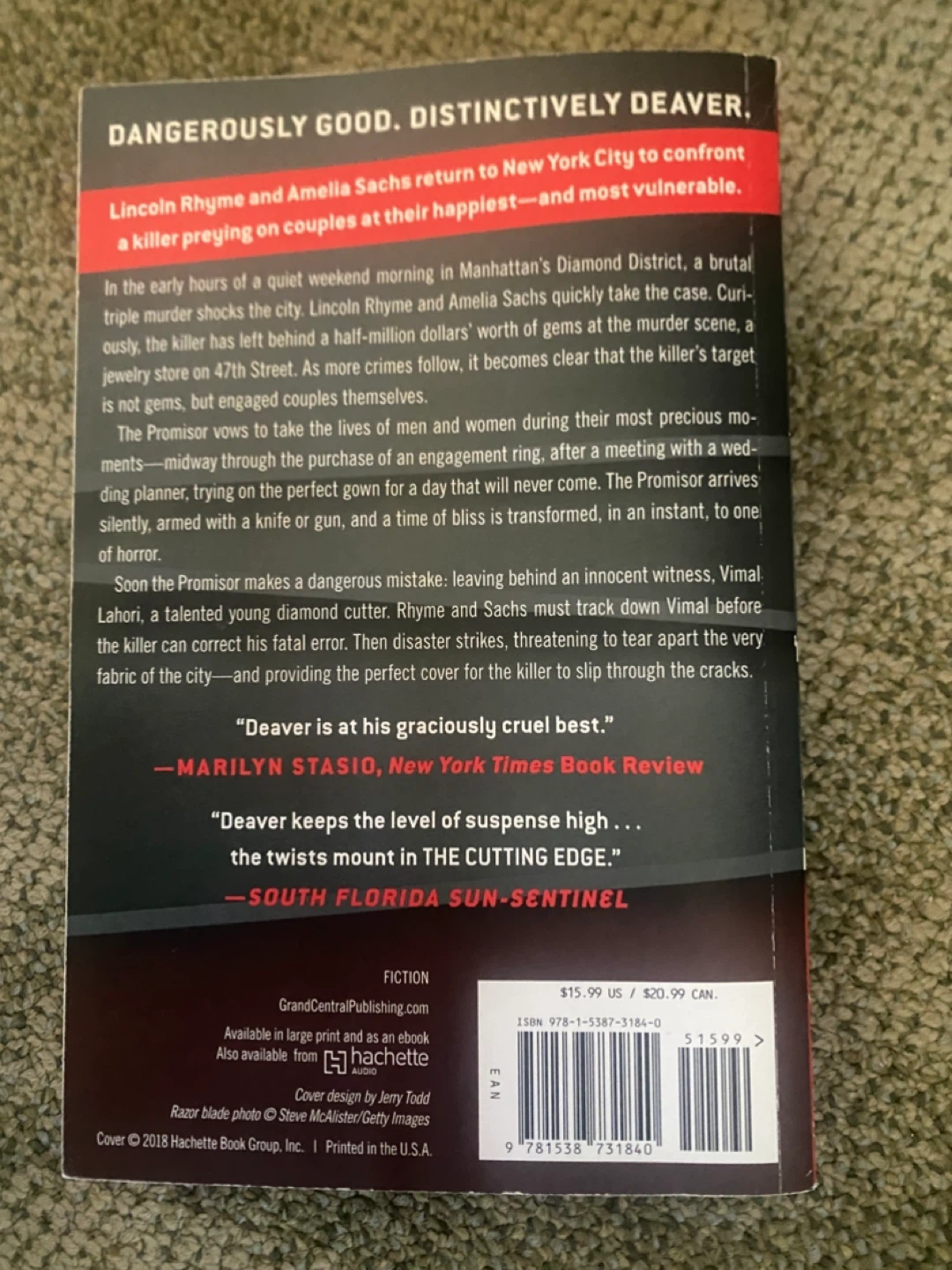 The Cutting Edge Paperback Novel by Jeffery Deaver - photo 3
