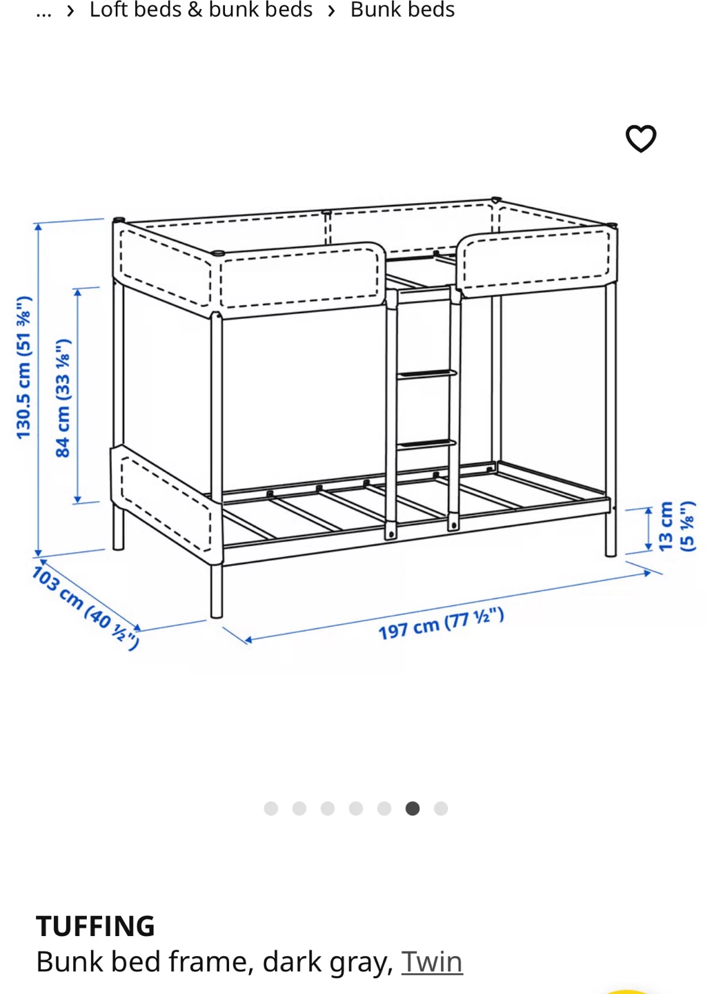 IKEA TUFFING Bunk Bed Frame - photo 3