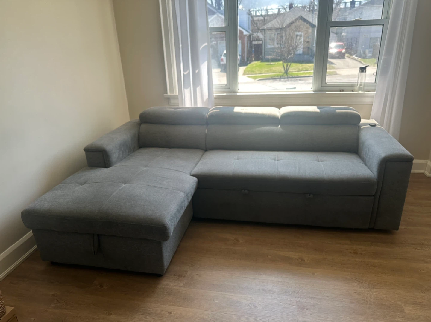 Grey Sectional Sofa with Storage - photo 3