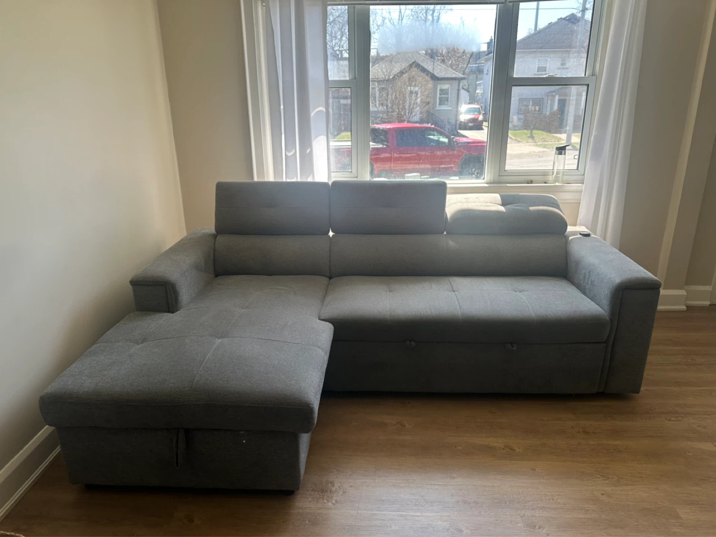 Grey Sectional Sofa with Storage