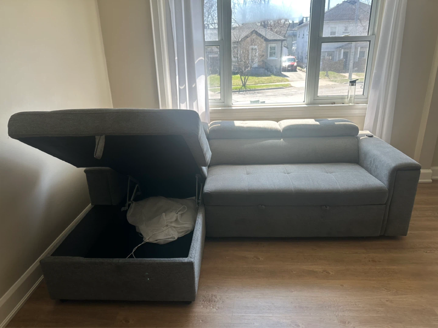 Grey Sectional Sofa with Storage - photo 2