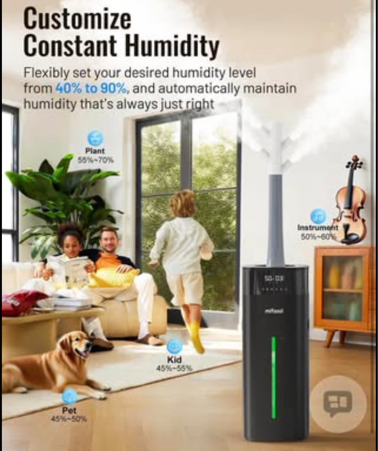 Humidifier Large Room, 5.3Gal/20L Cool and Warm Mist Humidifiers - photo 4