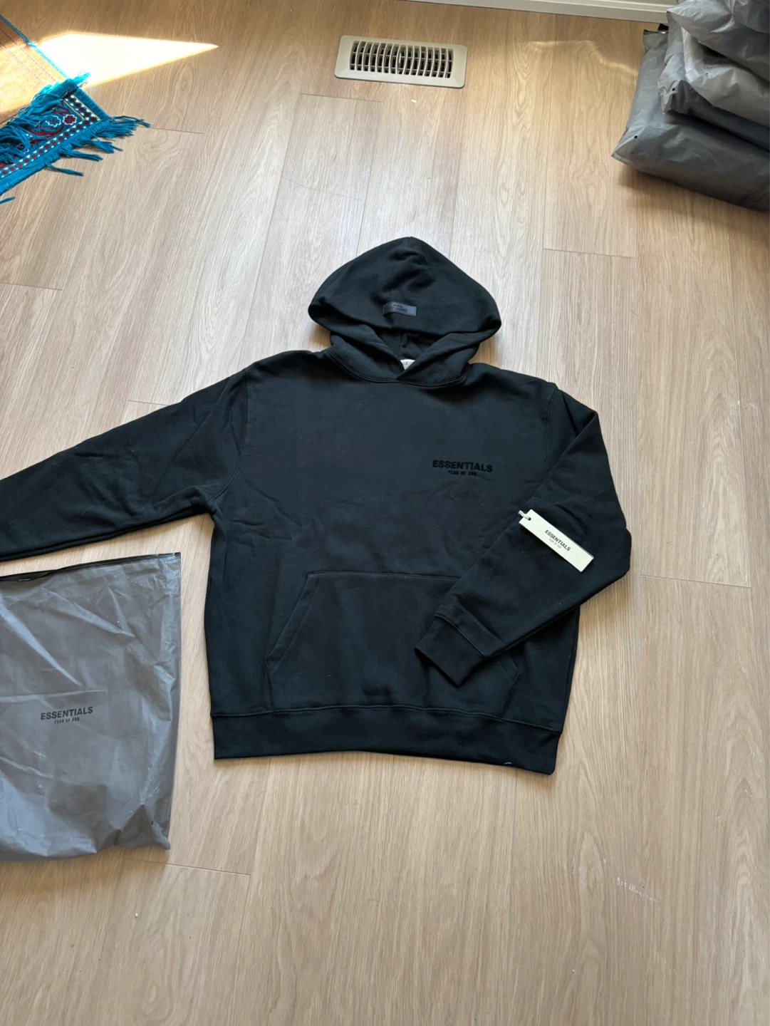 New Fear of God Essentials Hoodie Black with dust bag - photo 3