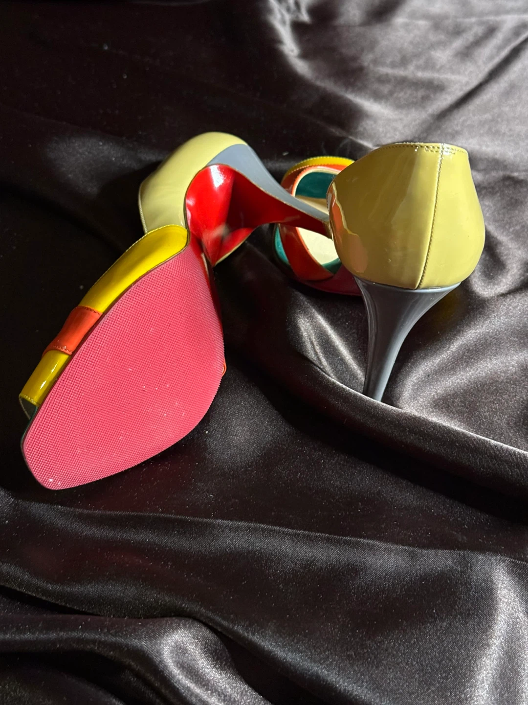 Peep Toe Colorblock Heels - photo 4