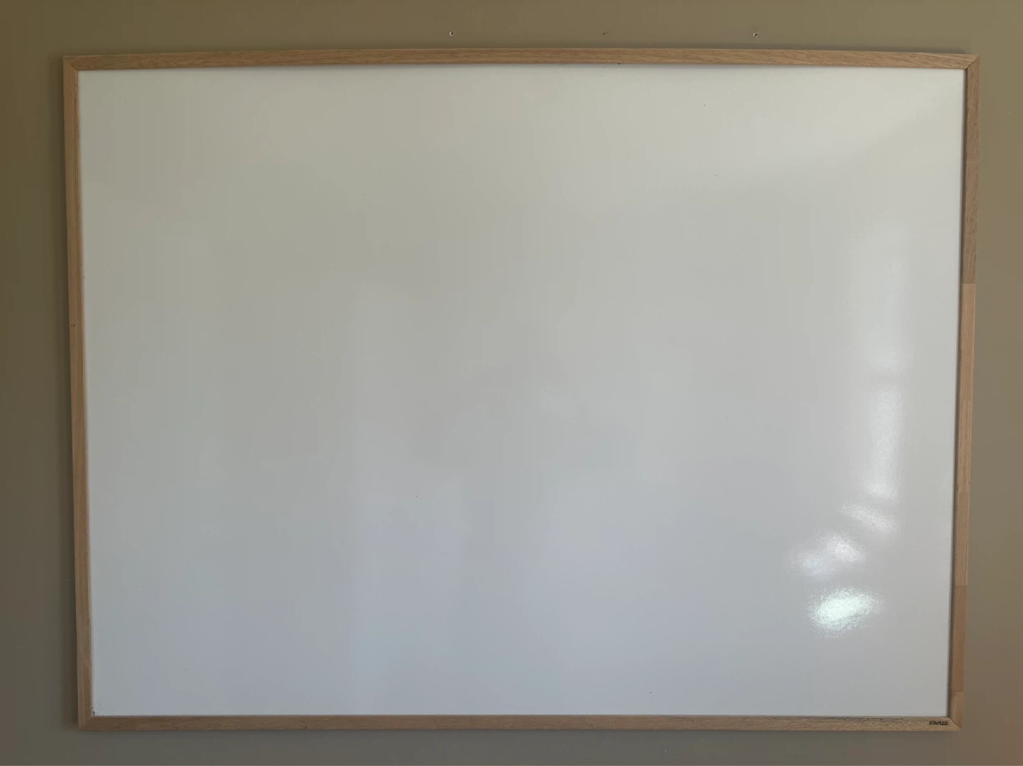 Staples Whiteboard with Wooden Frame
