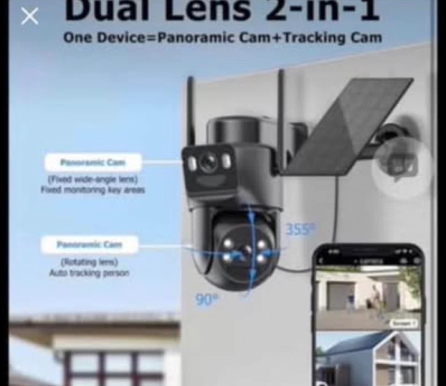 O-KAM Pro 6MP Solar Security Camera with Dual Lens