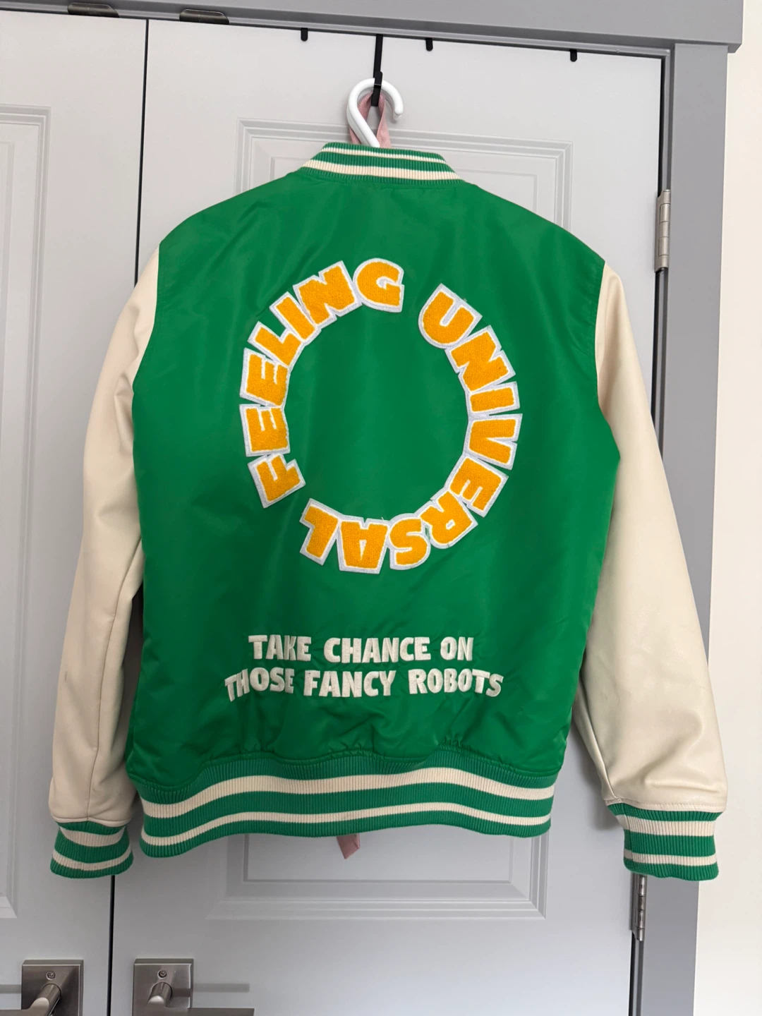 Zara Green and Cream Varsity Jacket - photo 2