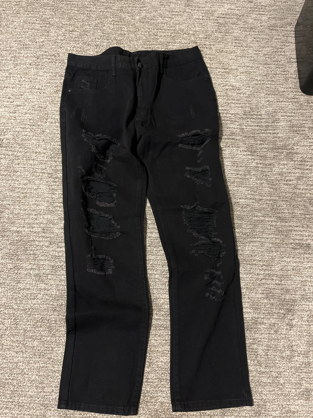 Amiri-Style Black Distressed Denim Jeans