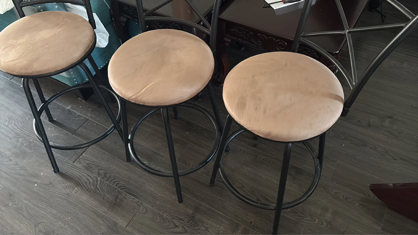 Set of 6 Tan Bar Stools