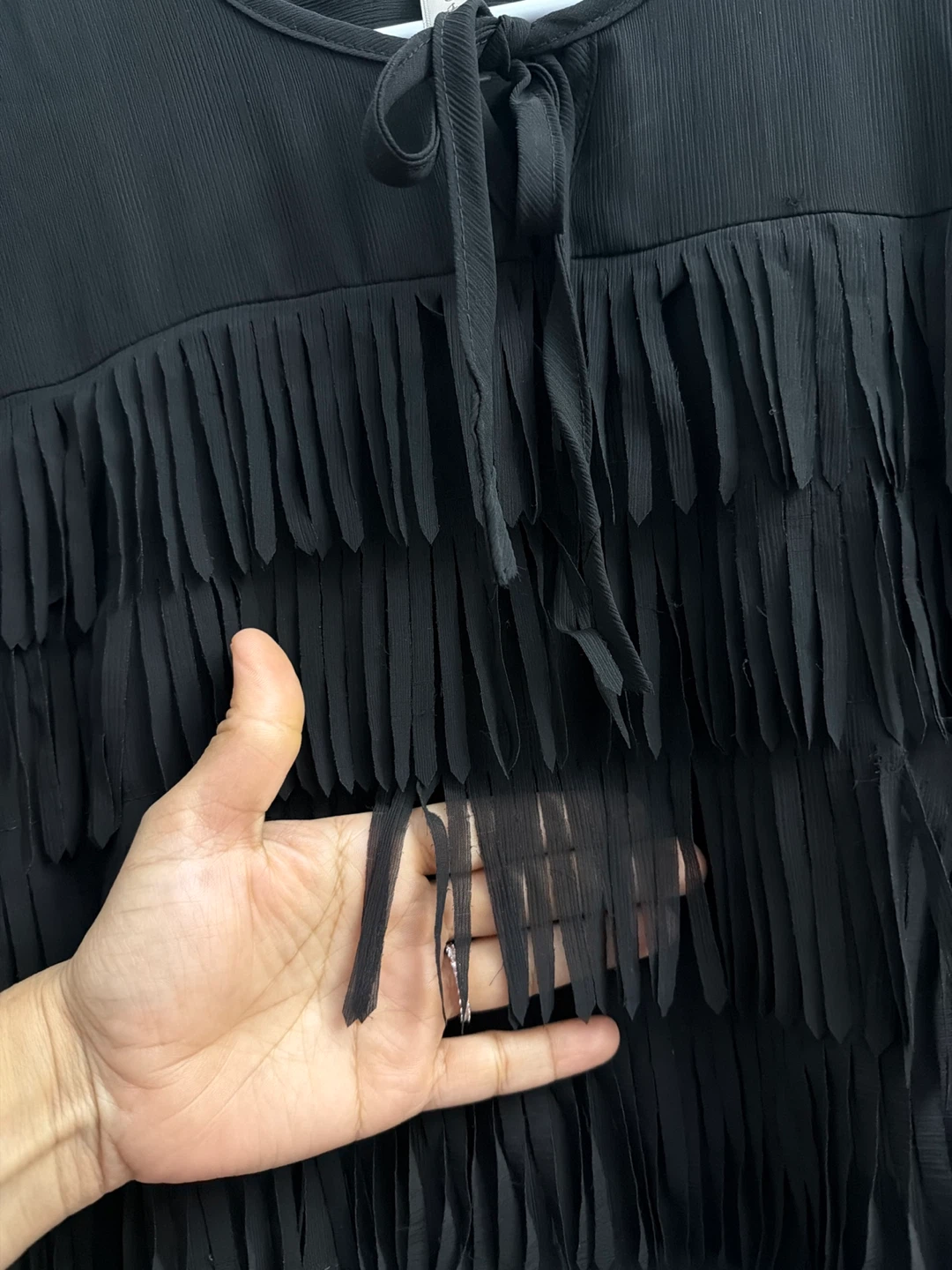 Black Fringed Blouse - photo 3