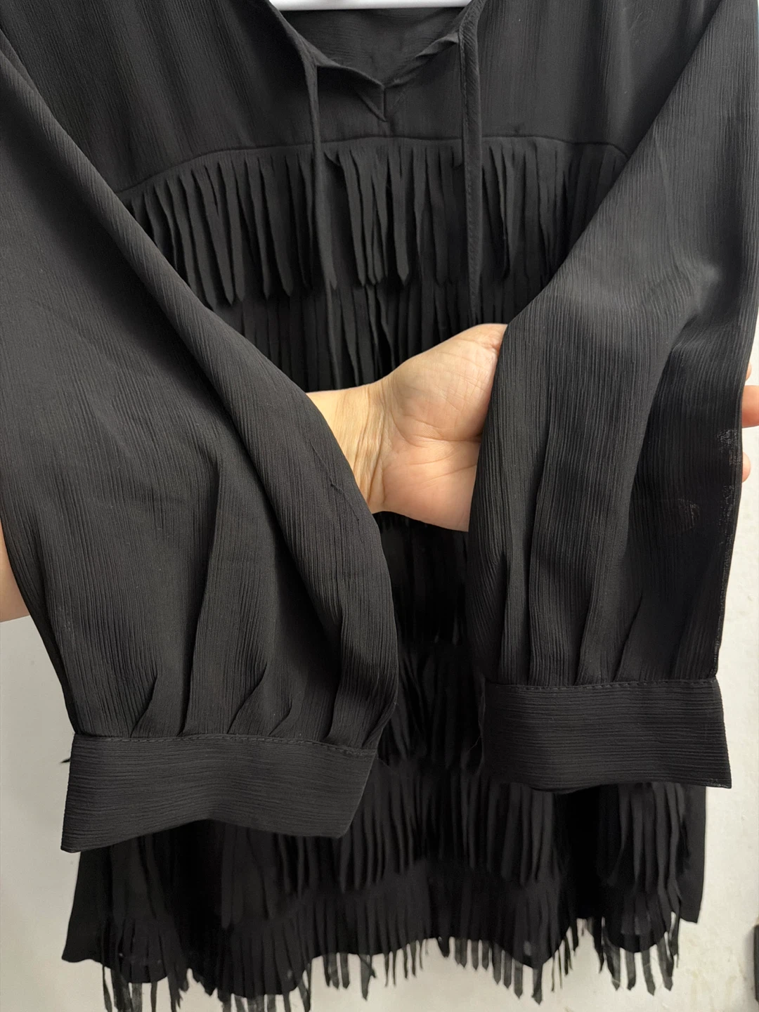 Black Fringed Blouse - photo 2