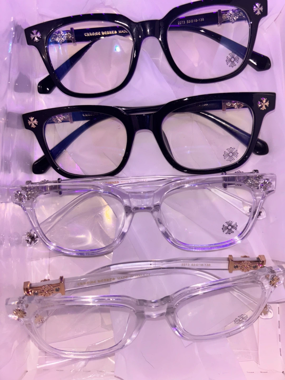 Chrome heart glasses