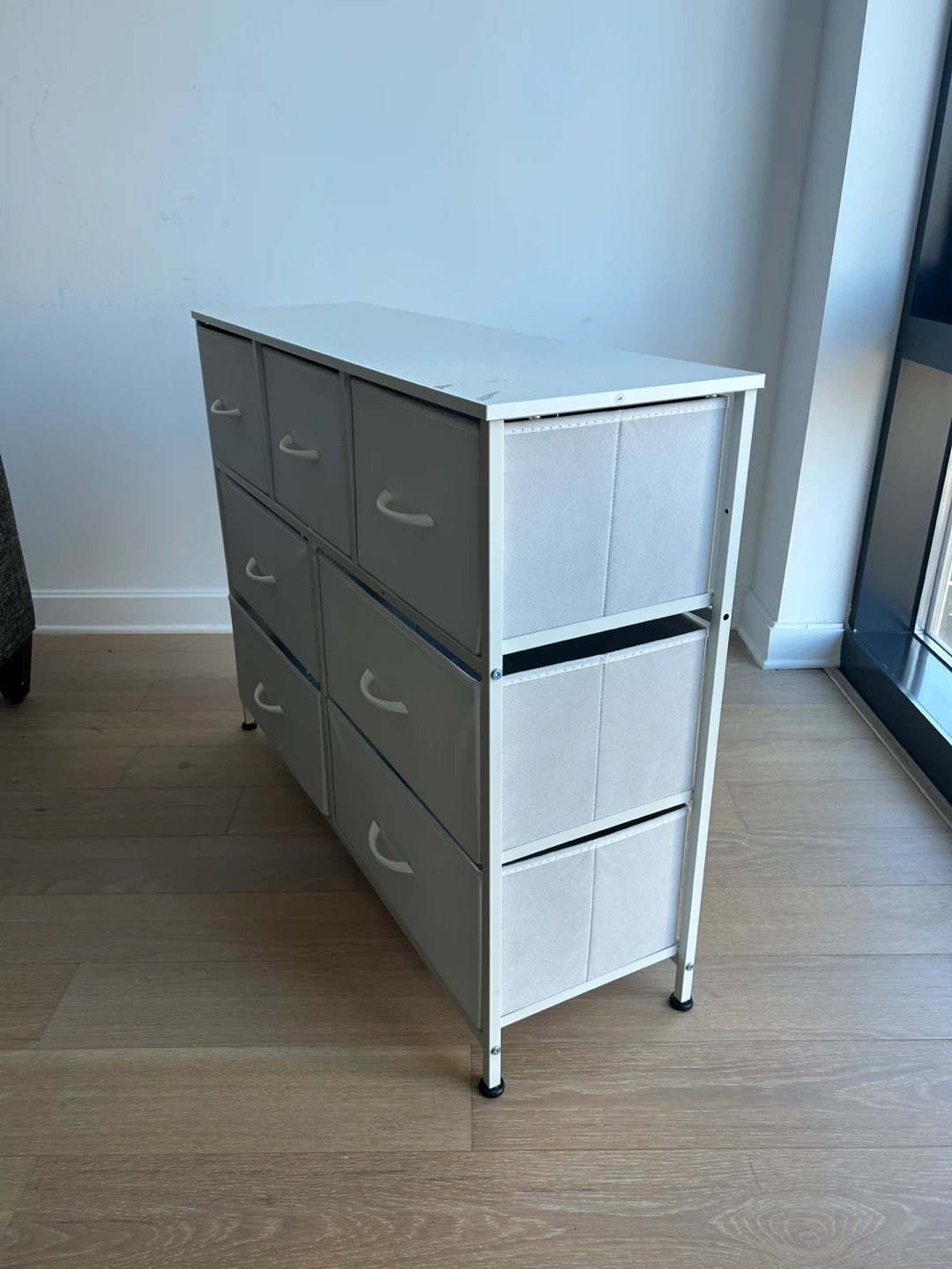 White Fabric Drawer Dresser with 7 Drawers - photo 2