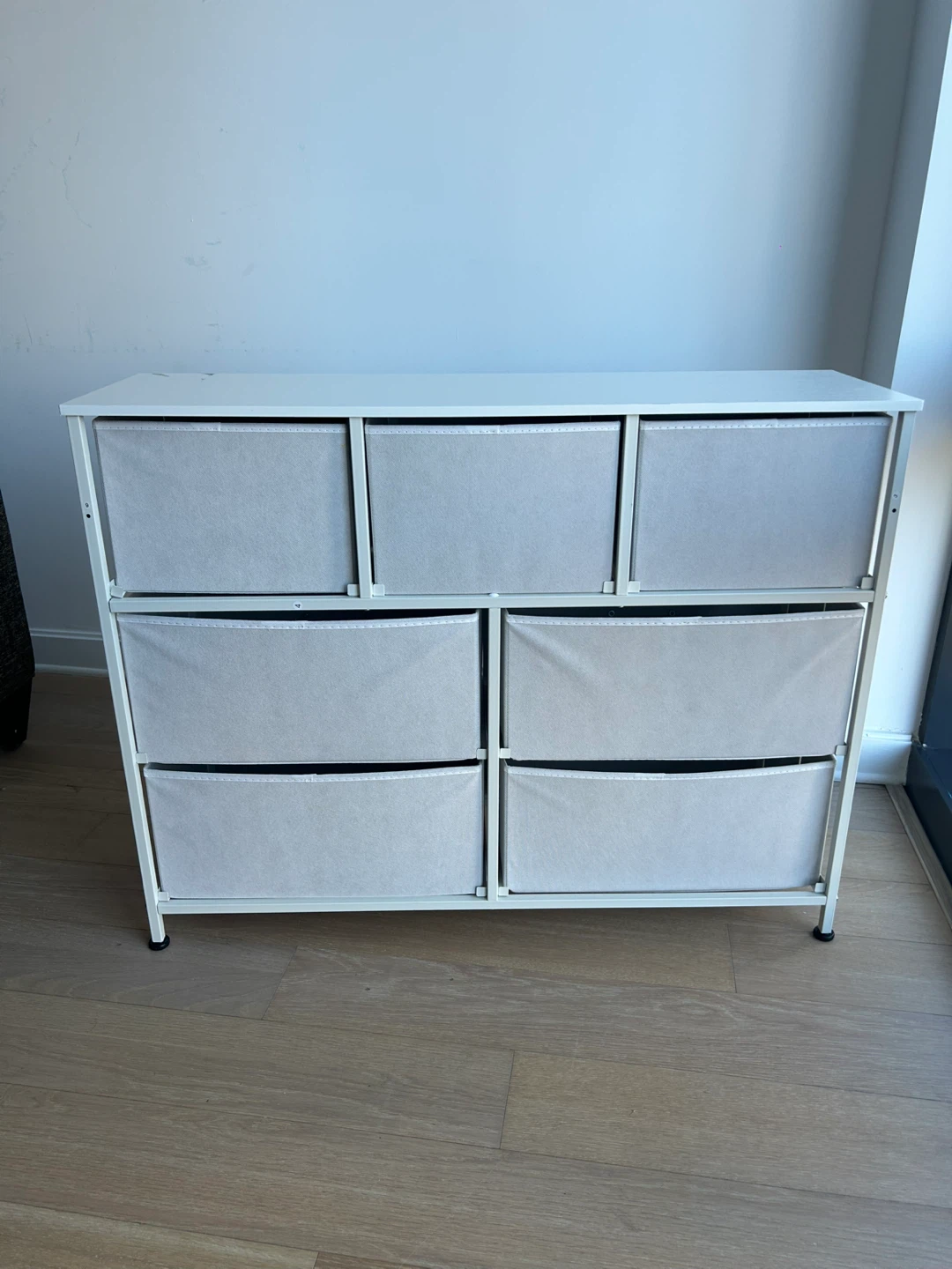 White Fabric Drawer Dresser with 7 Drawers - photo 3