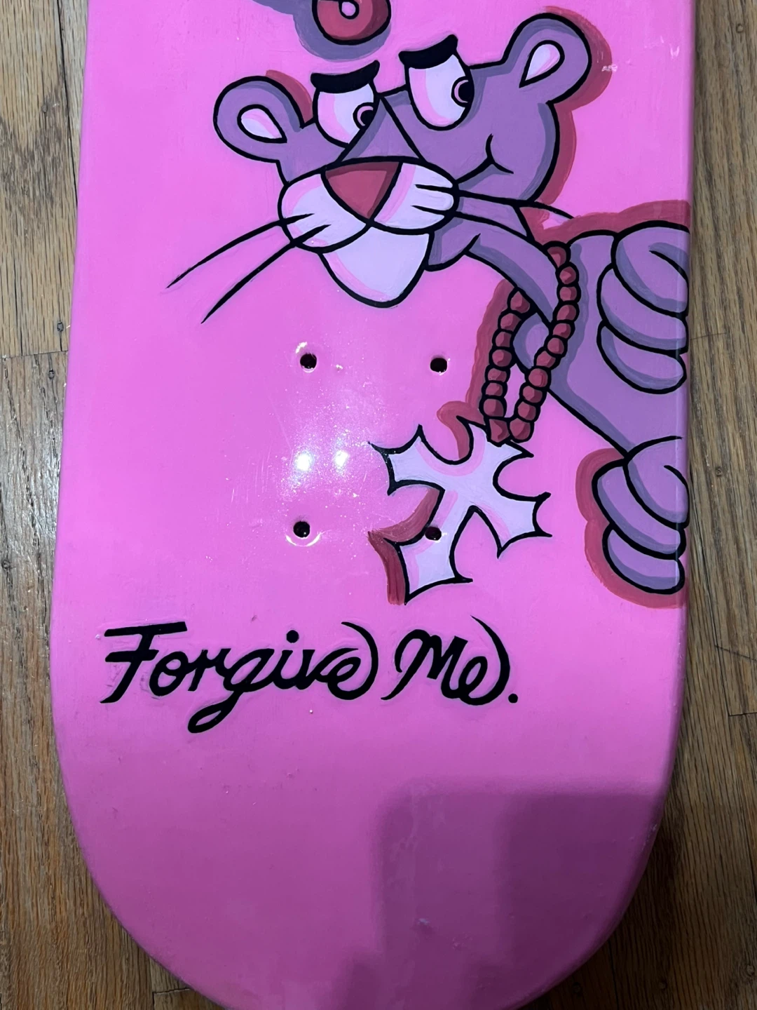 Custom Pink Skateboard Deck with Graphics - photo 4