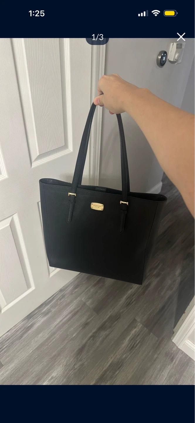 Michael Kors Black Leather Tote Bag