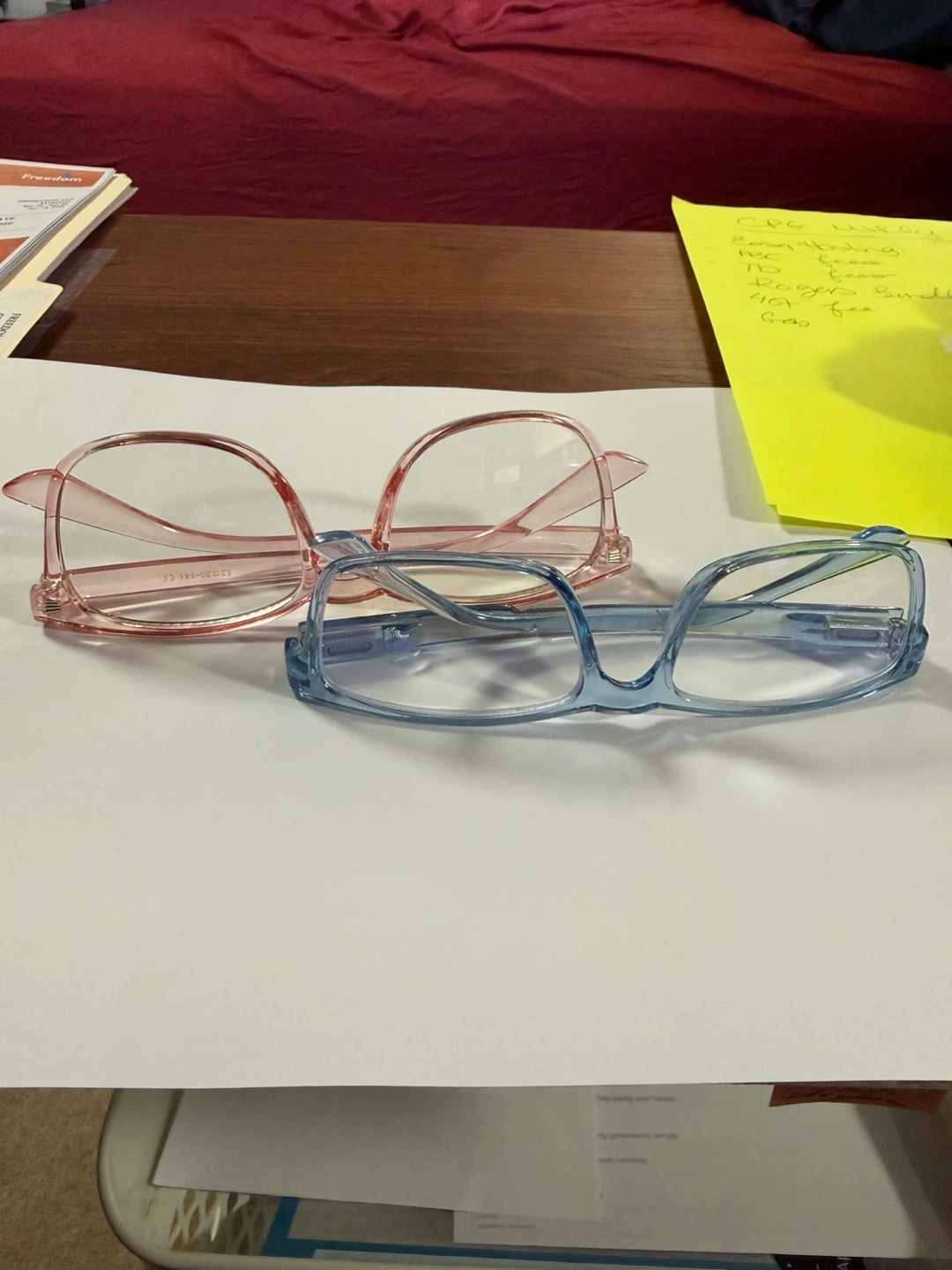 Blue light glasses (Blue and Pink Glasses)