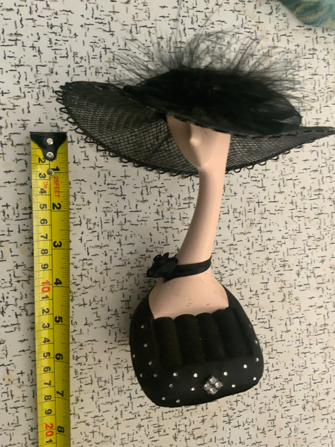 Black Decorative Hat Display Figurine