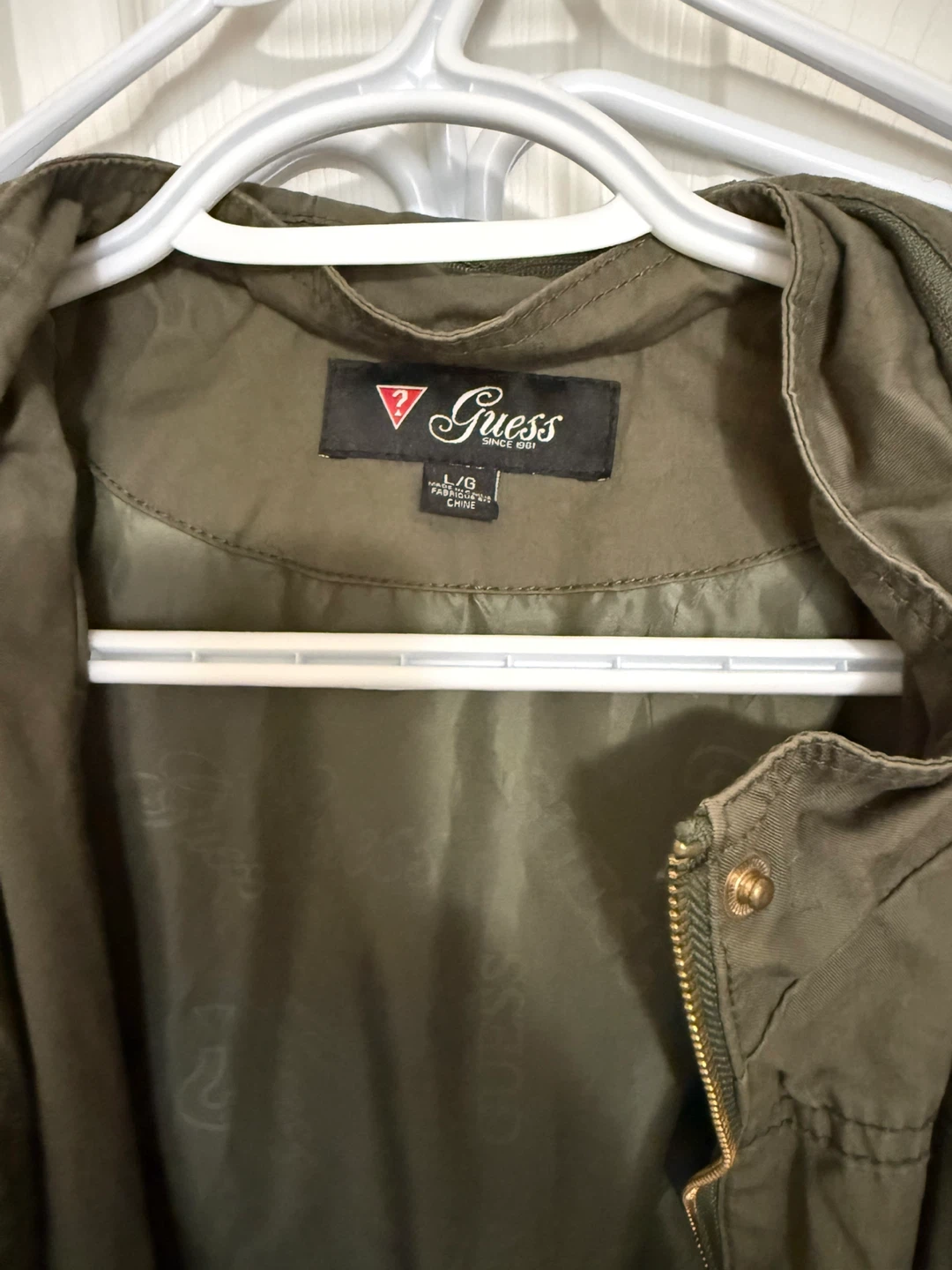 Guess Green Hooded Utility Jacket Size L - photo 3