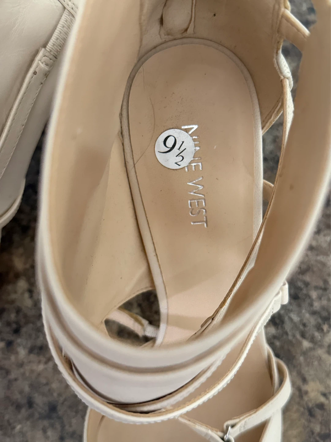 Nine West Cream Strappy Heels - Size 9.5 - photo 3