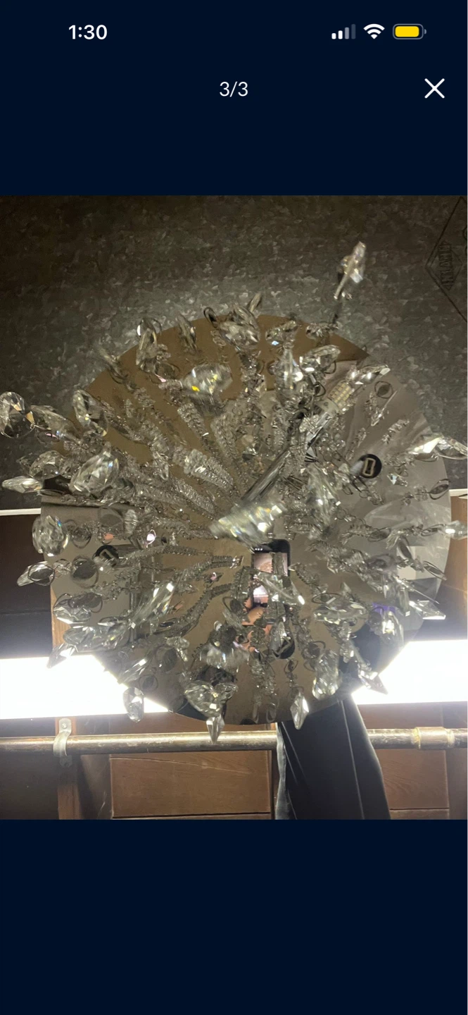 Set Crystal Chandelier Ceiling Light Fixture - photo 3