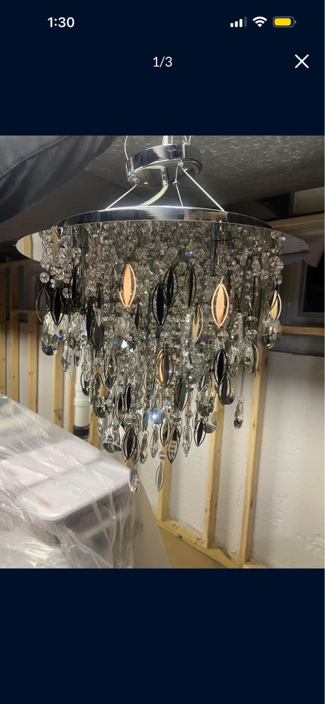 Set Crystal Chandelier Ceiling Light Fixture