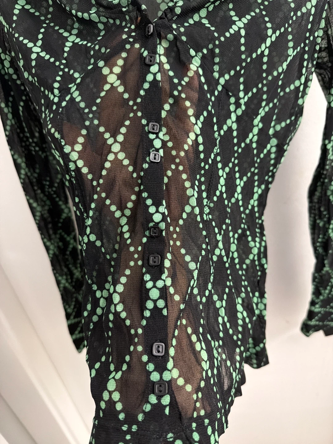 Mexx Women's Mesh Dot Blouse - Size M - photo 3