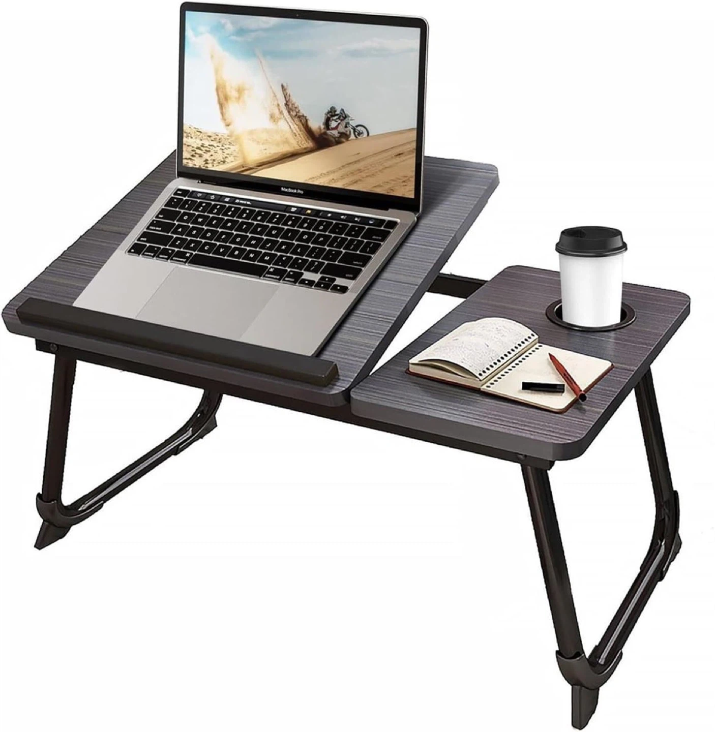 Adjustable Laptop Bed Tray Table with Cup Holder - photo 2