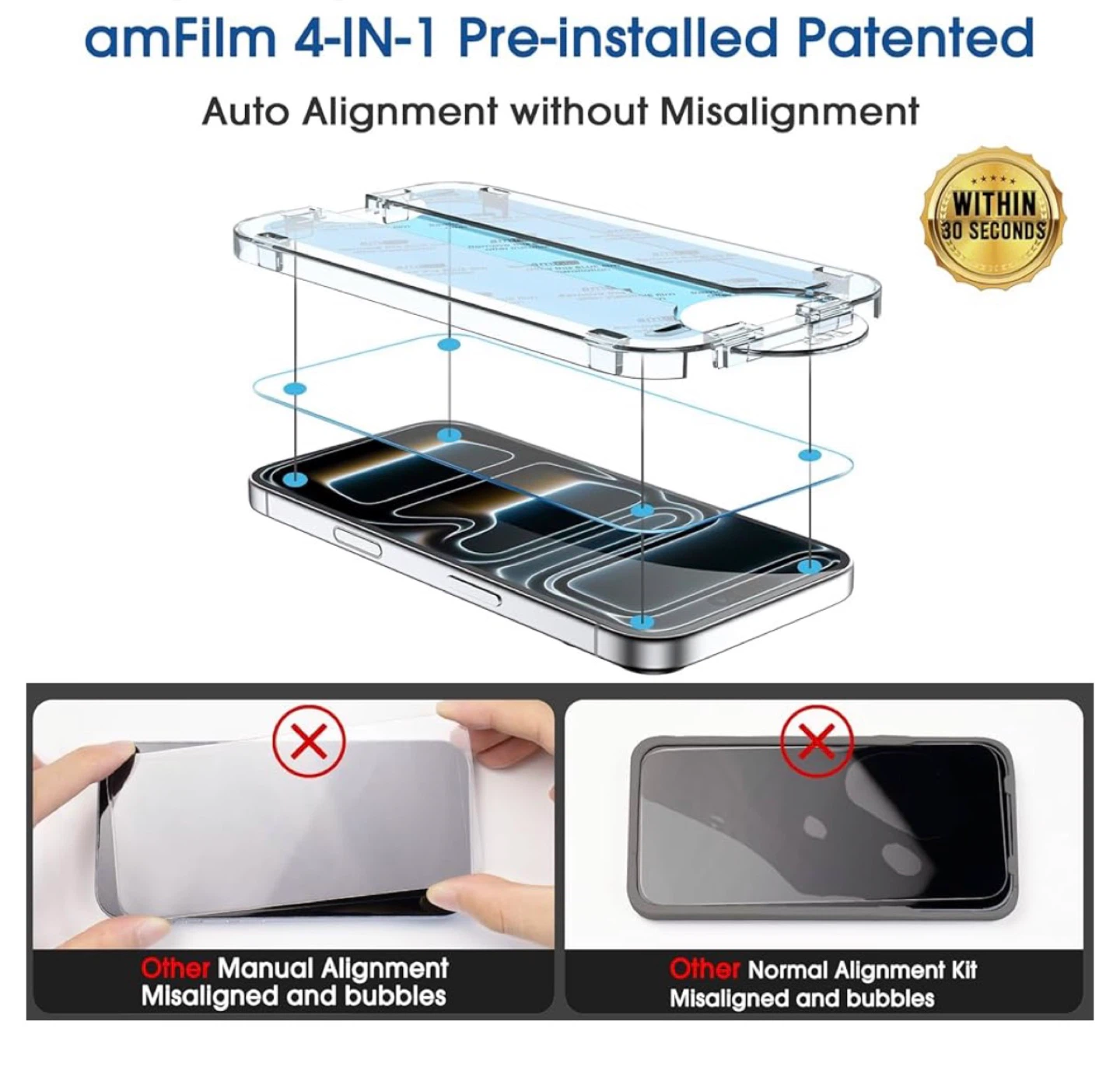 amFilm 4-IN-1 Screen Protector for iPhone 17 Pro 6.3" - photo 3