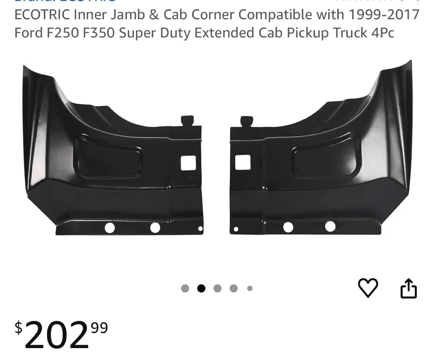ECOTRIC Inner Jamb & Cab Corner Set for Ford F250/F350 1999-2017 - photo 2