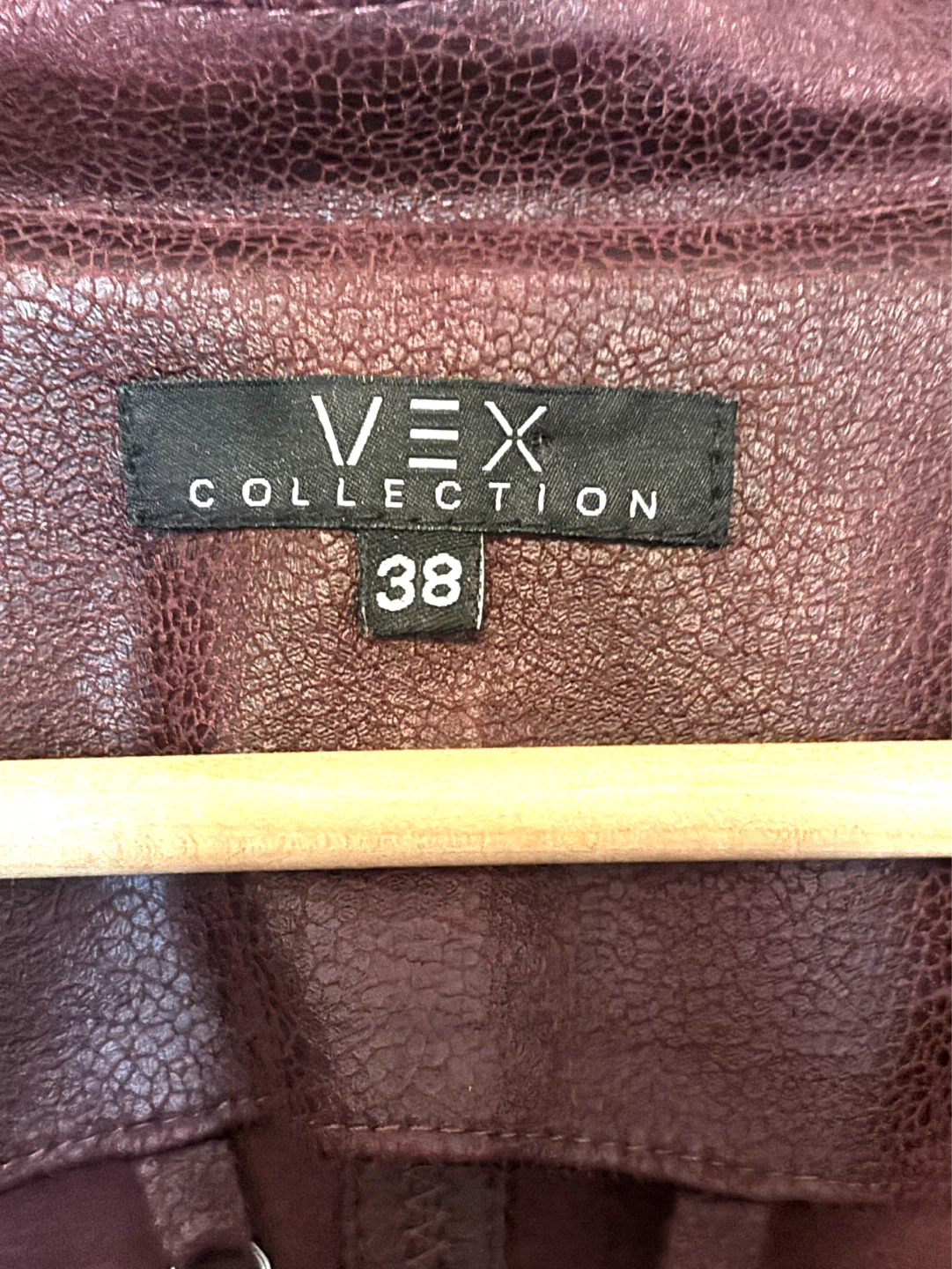 VEX COLLECTION Women's Faux Leather Moto Jacket - Size 38 - photo 3