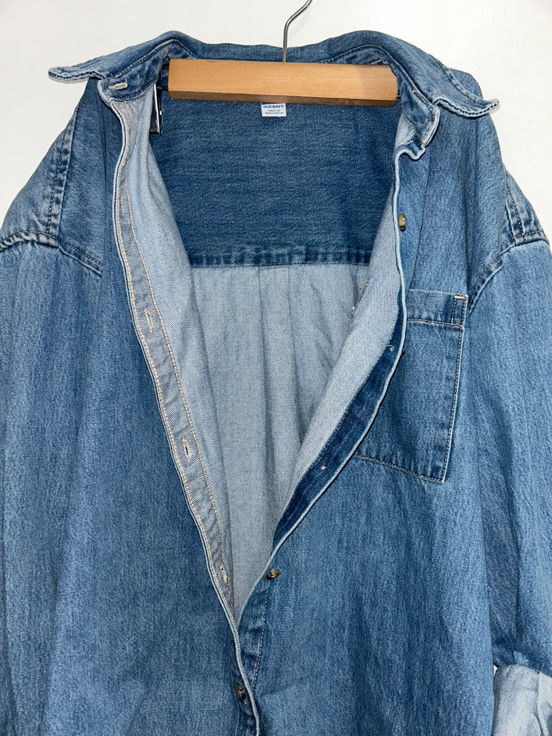 Old Navy Blue Denim Shirt - Medium - photo 3