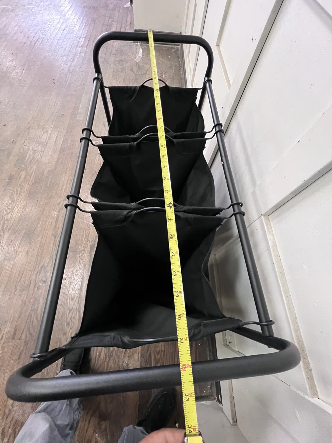Black 3-Bag Rolling Laundry Sorter - photo 4