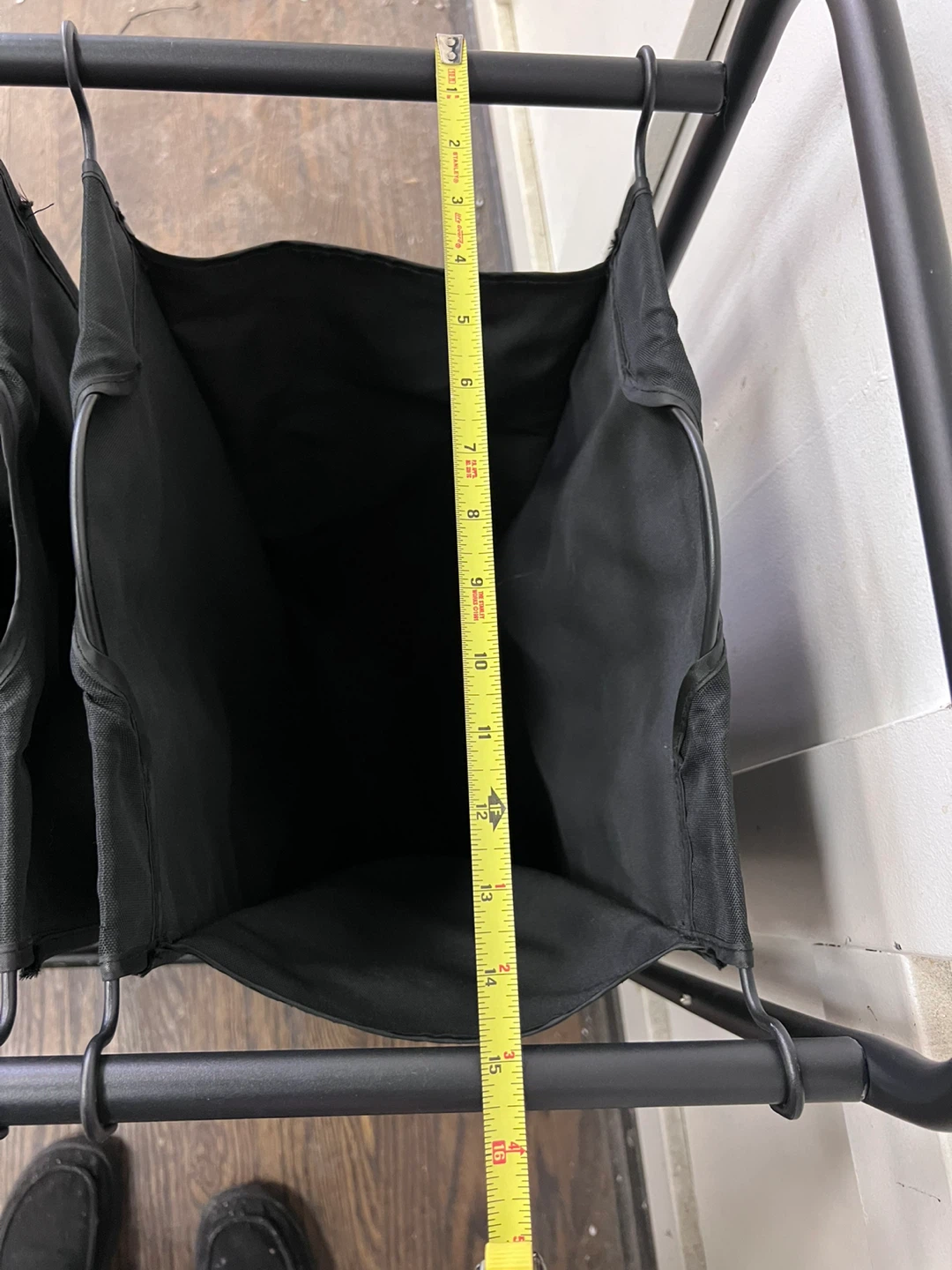 Black 3-Bag Rolling Laundry Sorter - photo 5