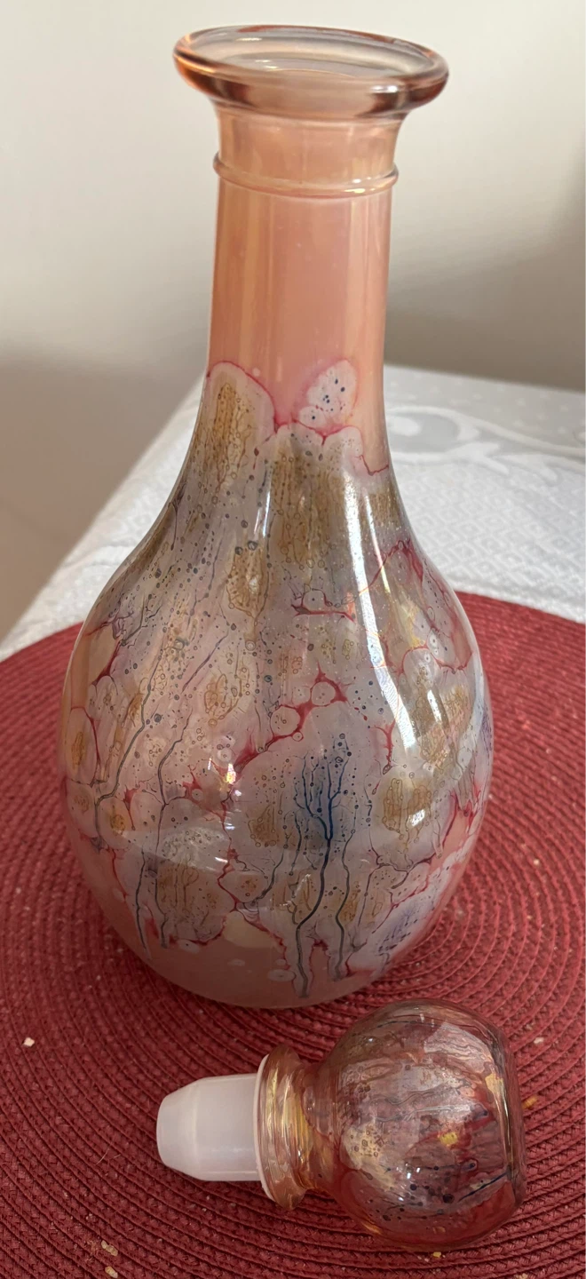 Set of 6 Decorative Glass Goblets and Decorative Vase - photo 3