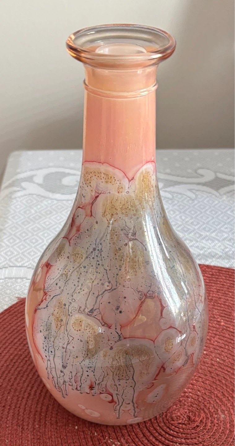 Set of 6 Decorative Glass Goblets and Decorative Vase - photo 2