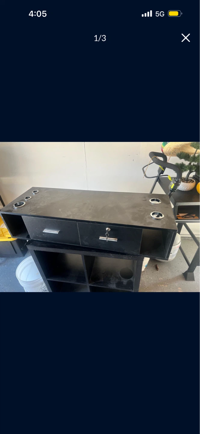 Black Bar Console with Drawers