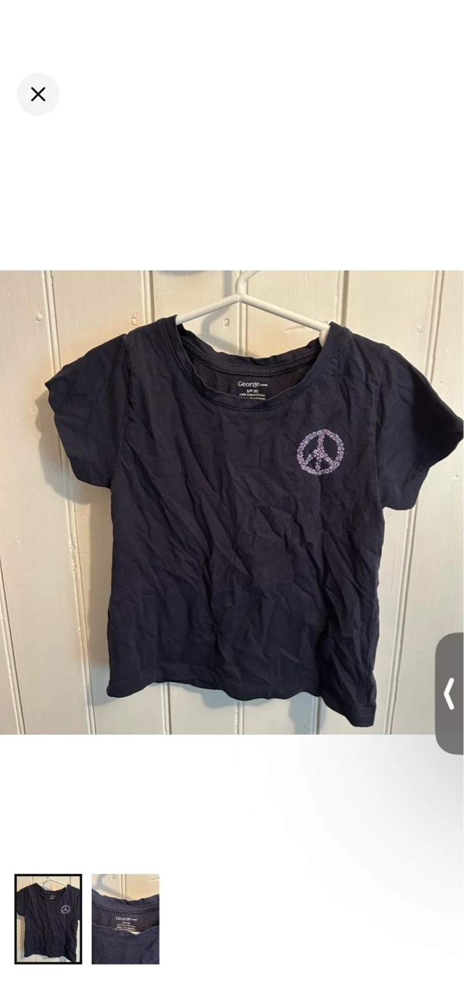 George Girls Navy Blue Cotton T-Shirt Size S/P (6)