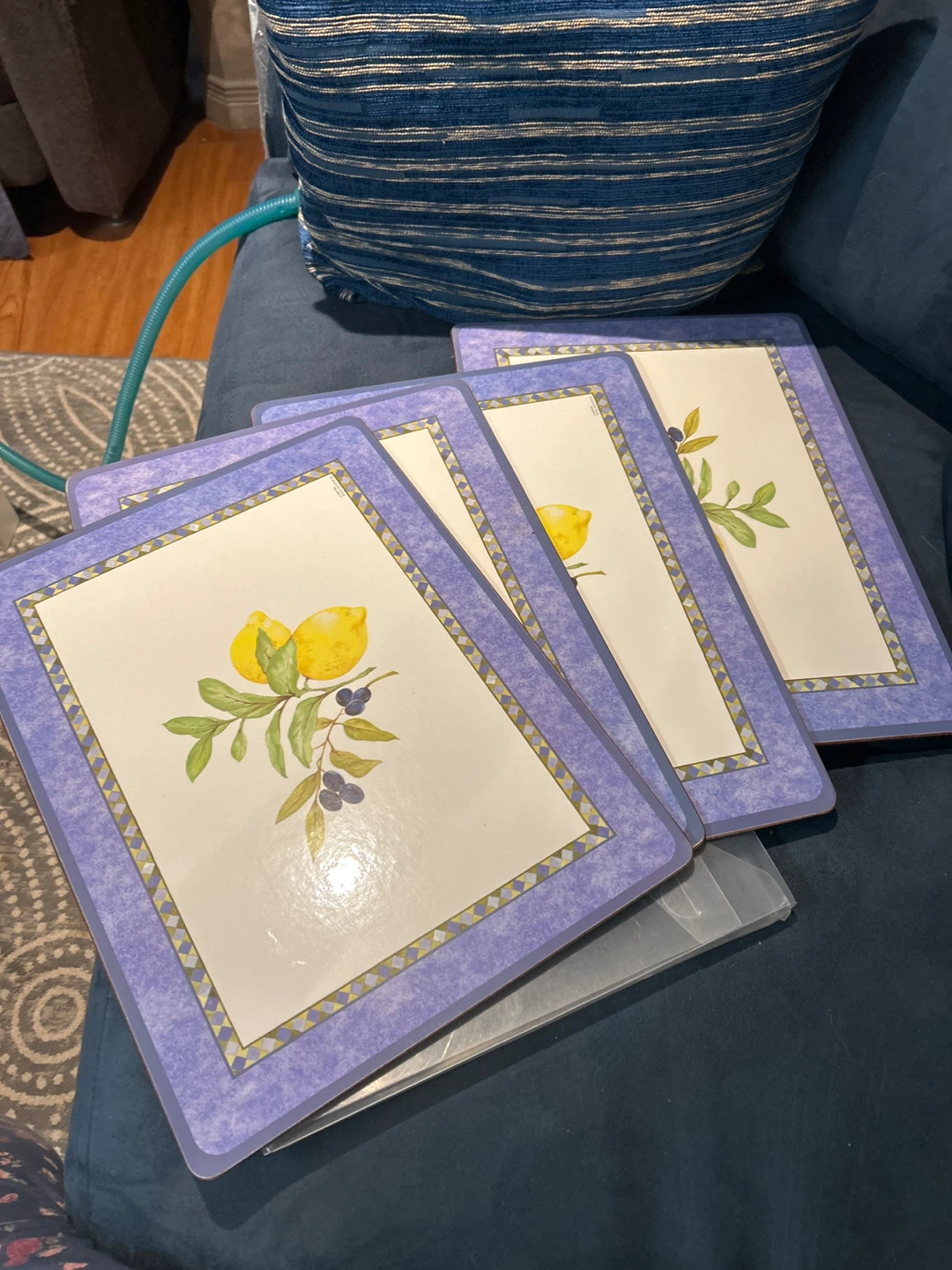 Set of 4 Lemon & Olive Branch Placemats