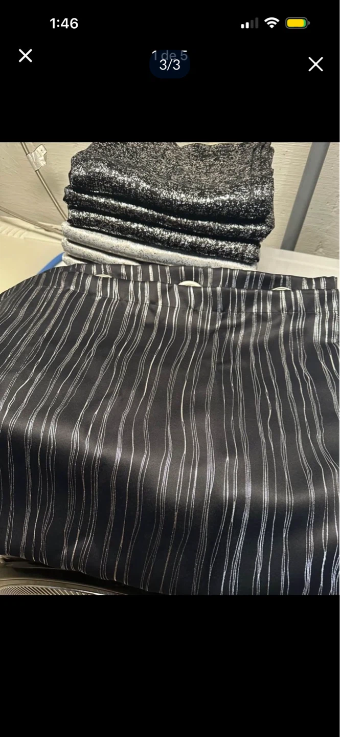 Three of three set Striped Curtains with Grommets