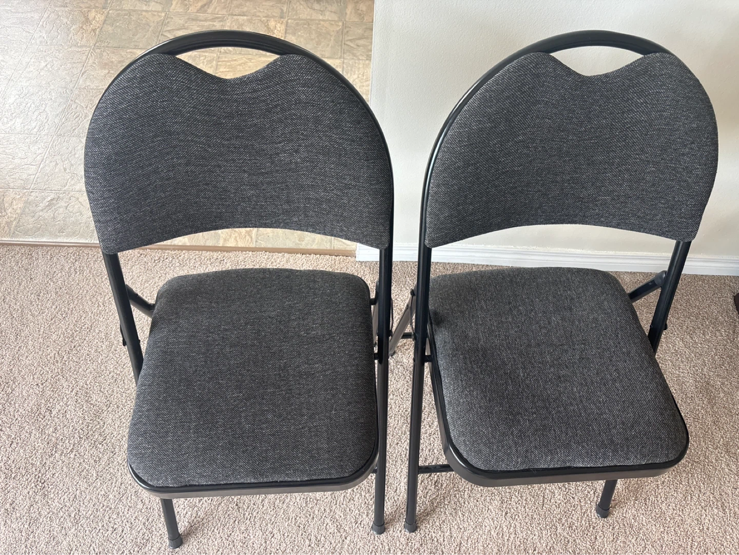 Set of 2 Grey Folding Chairs