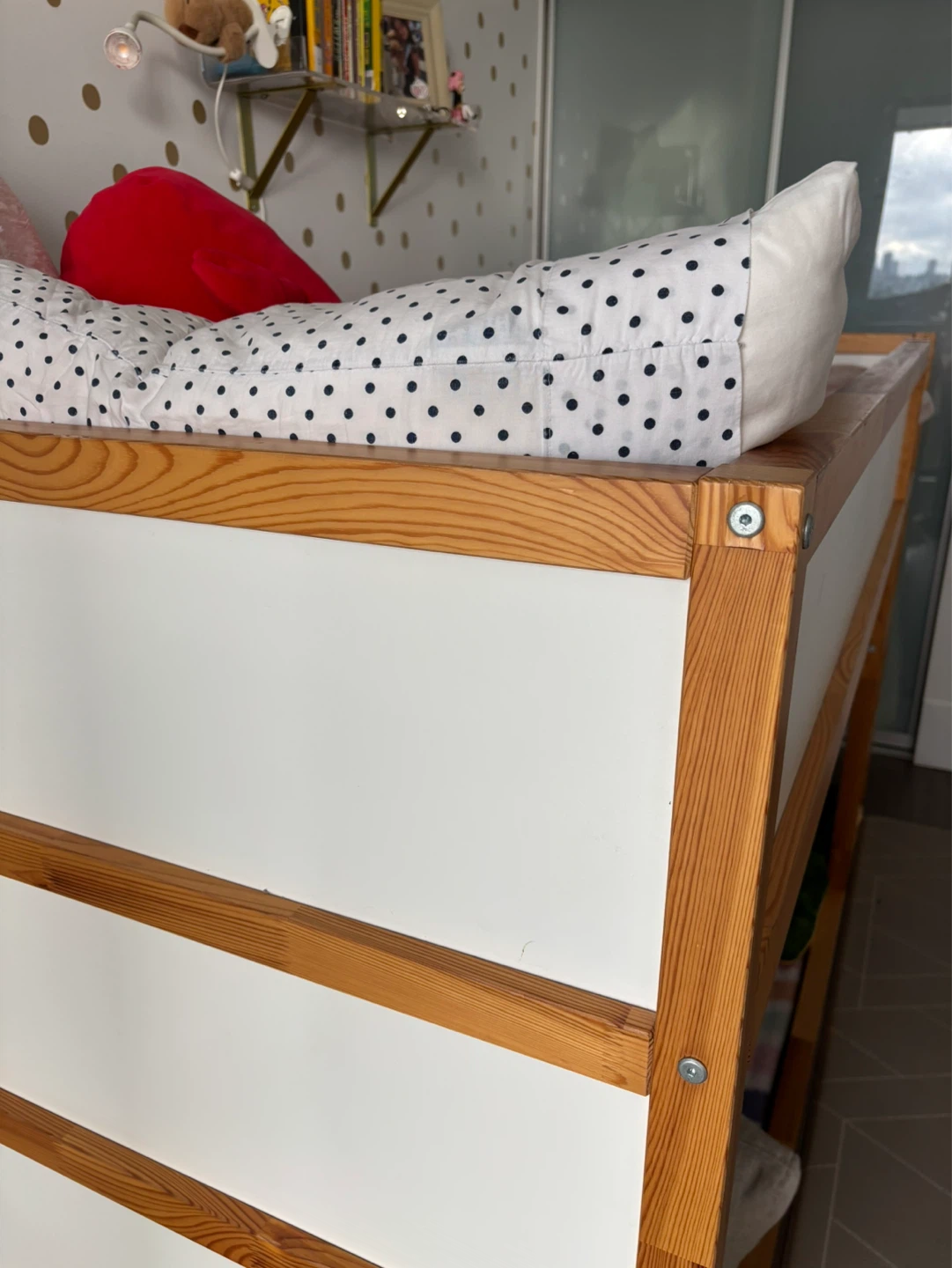 IKEA Wood and White Reversible Bed & Twin Mattress - photo 2