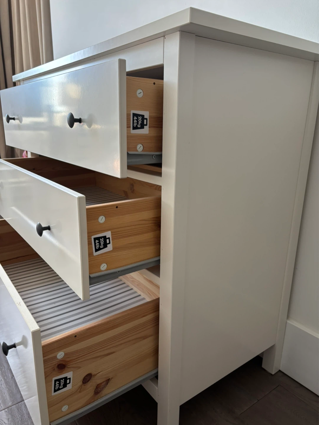 IKEA White 3 Drawer Dresser