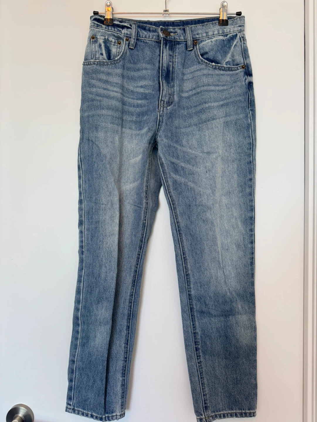 High Waisted Tapered Denim Pants - photo 4