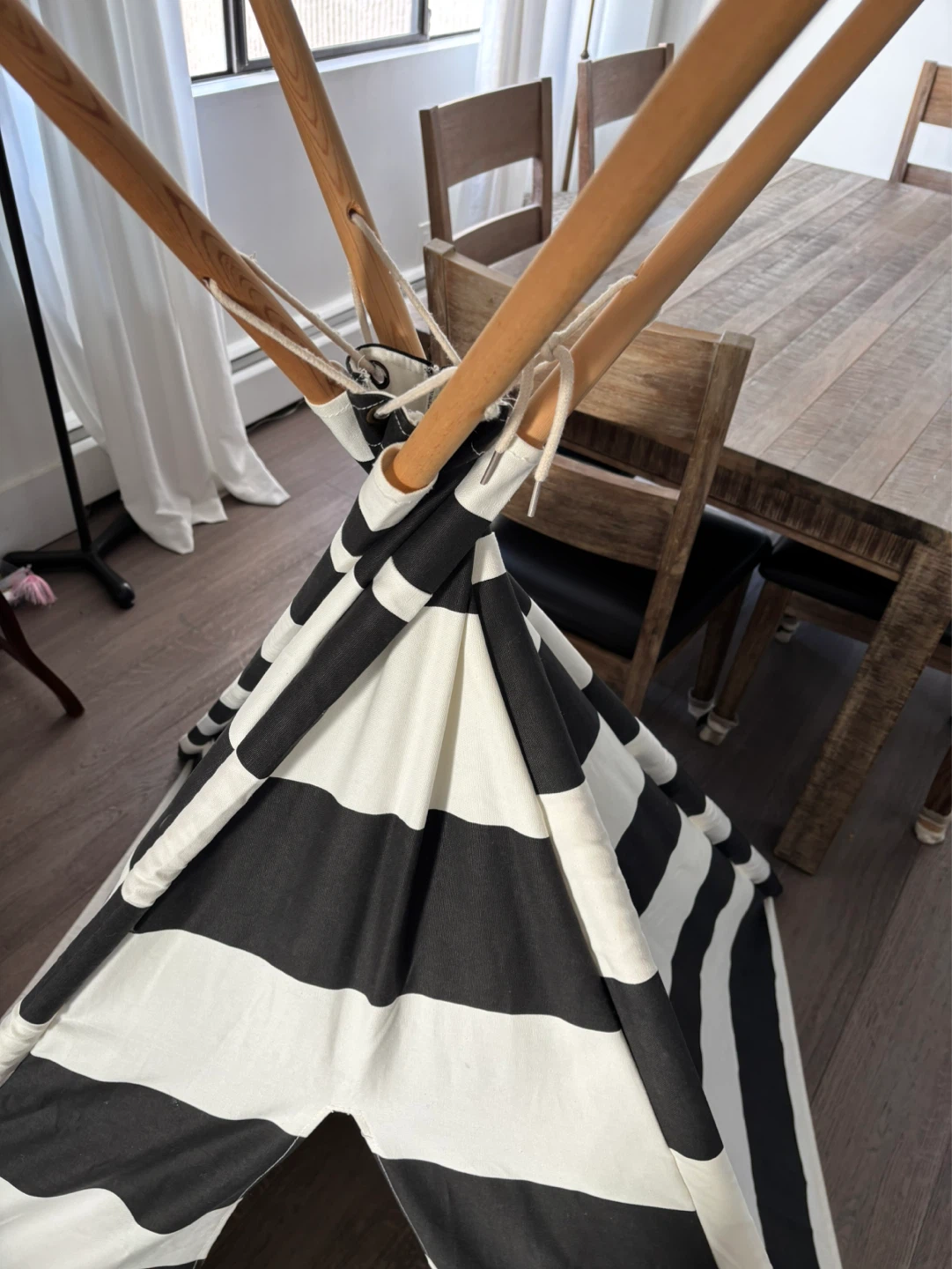 Black and White Striped Teepee Tent - photo 4