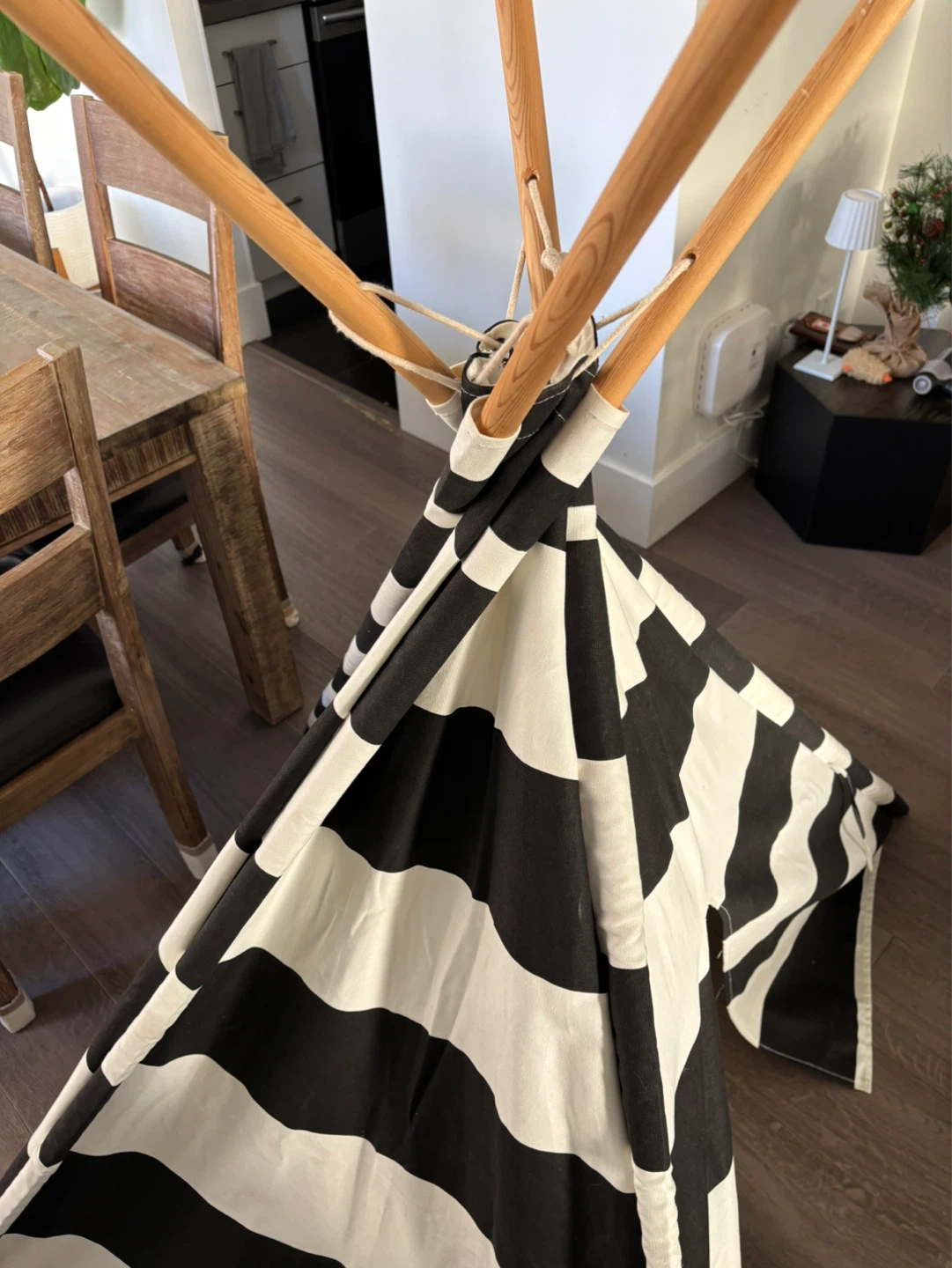 Black and White Striped Teepee Tent